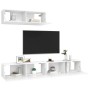 White engineered wood 3-piece TV living room furniture set by vidaXL, TV Furniture - Ref: Foro24-3078703, Price: 168,98 €, Di...