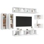 8-piece engineered wood TV stand set in white color by vidaXL, TV Furniture - Ref: Foro24-3078705, Price: 300,81 €, Discount: %