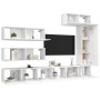 White engineered wood 7-piece TV living room furniture set by vidaXL, TV Furniture - Ref: Foro24-3078717, Price: 383,09 €, Di...