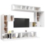 TV-Möbelset 8-teilig aus weißem Sperrholz von vidaXL, TV-Möbel - Ref: Foro24-3078725, Preis: 419,33 €, Rabatt: %