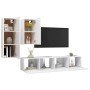 4-piece engineered wood living room TV furniture set in white by vidaXL, TV Furniture - Ref: Foro24-3078732, Price: 147,92 €,...