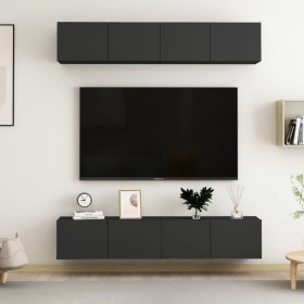 Wohnzimmermöbel 4 Stk. Holzwerkstoff schwarz 80x30x30 cm von vidaXL, TV-Möbel - Ref: Foro24-3078745, Preis: 184,27 €, Rabatt: %