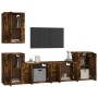 5-piece TV furniture set made of smoked oak plywood by vidaXL, TV Furniture - Ref: Foro24-3188571, Price: 177,08 €, Discount: %