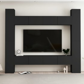 Juego de mueble para TV de 8 piezas aglomerado negro de vidaXL, Muebles TV - Ref: Foro24-3078756, Precio: 377,99 €, Descuento: %