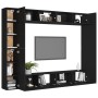 Set de muebles de salón TV 8 piezas madera ingeniería negro de vidaXL, Muebles TV - Ref: Foro24-3078775, Precio: 349,75 €, De...