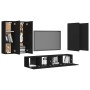 Set de muebles de salón TV 6 piezas madera ingeniería negro de vidaXL, Muebles TV - Ref: Foro24-3078785, Precio: 225,30 €, De...