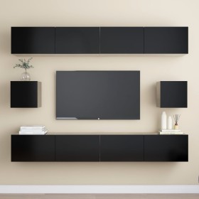 Set de muebles de salón TV 6 piezas madera ingeniería negro de vidaXL, Muebles TV - Ref: Foro24-3078789, Precio: 274,89 €, De...