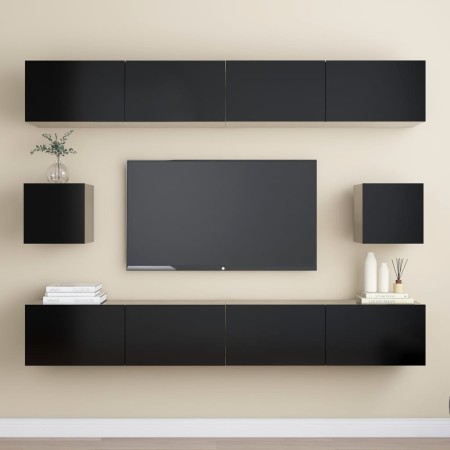 Set de muebles de salón TV 6 piezas madera ingeniería negro de vidaXL, Muebles TV - Ref: Foro24-3078789, Precio: 272,50 €, De...