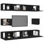 Set de muebles de salón TV 6 piezas madera ingeniería negro de vidaXL, Muebles TV - Ref: Foro24-3078789, Precio: 272,50 €, De...