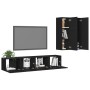 4-teiliges Parkett Wohnzimmer TV-Möbelset schwarz von vidaXL, TV-Möbel - Ref: Foro24-3078791, Preis: 169,58 €, Rabatt: %