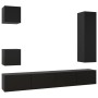 Set de muebles de salón TV 5 pzas madera de ingeniería negro de vidaXL, Muebles TV - Ref: Foro24-3078802, Precio: 213,49 €, D...