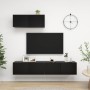 3-piece black engineered wood TV living room furniture set by vidaXL, TV Furniture - Ref: Foro24-3078806, Price: 144,90 €, Di...