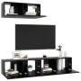 3-piece black engineered wood TV living room furniture set by vidaXL, TV Furniture - Ref: Foro24-3078806, Price: 144,90 €, Di...