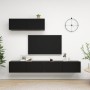 Set mit 3 Stück Holzwerkstoff Wohnzimmer TV-Möbel schwarz von vidaXL, TV-Möbel - Ref: Foro24-3078808, Preis: 173,97 €, Rabatt: %