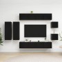 8-piece black engineered wood TV living room furniture set by vidaXL, TV Furniture - Ref: Foro24-3078810, Price: 293,47 €, Di...