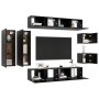 Set de muebles de salón TV 8 piezas madera ingeniería negro de vidaXL, Muebles TV - Ref: Foro24-3078810, Precio: 310,10 €, De...