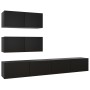 Set de muebles de salón TV 6 pzas madera de ingeniería negro de vidaXL, Muebles TV - Ref: Foro24-3078816, Precio: 213,50 €, D...