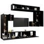 Set de muebles para TV 8 piezas madera contrachapada negro de vidaXL, Muebles TV - Ref: Foro24-3078830, Precio: 336,63 €, Des...