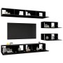 Set de muebles de TV salón 6 piezas madera contrachapada negro de vidaXL, Muebles TV - Ref: Foro24-3078833, Precio: 327,45 €,...