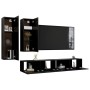 Set de muebles de TV salón 4 piezas madera contrachapada negro de vidaXL, Muebles TV - Ref: Foro24-3078838, Precio: 186,78 €,...