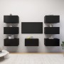 Living room furniture 7 units black engineered wood 30.5x30x60 cm by vidaXL, TV Furniture - Ref: Foro24-3078848, Price: 172,9...