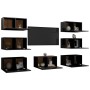 Living room furniture 7 units black engineered wood 30.5x30x60 cm by vidaXL, TV Furniture - Ref: Foro24-3078848, Price: 172,9...