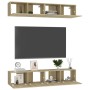 Juego de muebles de salón 4 piezas roble Sonoma 80x30x30 cm de vidaXL, Muebles TV - Ref: Foro24-3078955, Precio: 195,45 €, De...