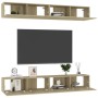 Juego de muebles de salón 4 piezas roble Sonoma 100x30x30 cm de vidaXL, Muebles TV - Ref: Foro24-3078956, Precio: 194,02 €, D...