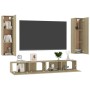 Juego de muebles de salón 4 piezas roble Sonoma de vidaXL, Muebles TV - Ref: Foro24-3078960, Precio: 183,15 €, Descuento: %