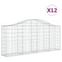 Gabion baskets 12 pcs arch shape iron 200x30x80/100 cm by vidaXL, Pots and planters - Ref: Foro24-3145419, Price: 854,03 €, D...