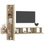 Set muebles de salón TV 5 pzas madera ingeniería roble Sonoma de vidaXL, Muebles TV - Ref: Foro24-3078970, Precio: 199,01 €, ...