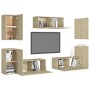 Sonoma Oak 7-Piece Living Room Furniture Set by vidaXL, TV Furniture - Ref: Foro24-3078987, Price: 260,20 €, Discount: %