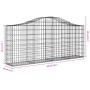 Gabion baskets 12 pcs arch shape iron 200x30x80/100 cm by vidaXL, Pots and planters - Ref: Foro24-3145419, Price: 854,03 €, D...