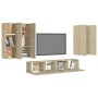 Set de muebles salón TV 6 pzas madera ingeniería roble Sonoma de vidaXL, Muebles TV - Ref: Foro24-3078995, Precio: 255,03 €, ...