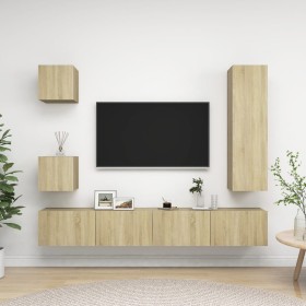 Sonoma Oak 5-Piece Living Room Furniture Set by vidaXL, TV Furniture - Ref: Foro24-3079012, Price: 186,62 €, Discount: %