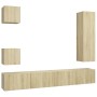 Sonoma Oak 5-Piece Living Room Furniture Set by vidaXL, TV Furniture - Ref: Foro24-3079012, Price: 181,67 €, Discount: %