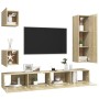 Sonoma Oak 5-Piece Living Room Furniture Set by vidaXL, TV Furniture - Ref: Foro24-3079012, Price: 181,67 €, Discount: %