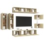 Set de muebles salón TV 8 pzas madera ingeniería roble Sonoma de vidaXL, Muebles TV - Ref: Foro24-3079020, Precio: 307,81 €, ...