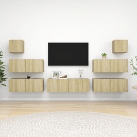 Sonoma Oak 7-Piece Living Room Furniture Set by vidaXL, TV Furniture - Ref: Foro24-3079028, Price: 274,82 €, Discount: %