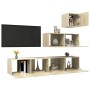 Juego de muebles de salón 4 piezas roble Sonoma de vidaXL, Muebles TV - Ref: Foro24-3079051, Precio: 164,95 €, Descuento: %