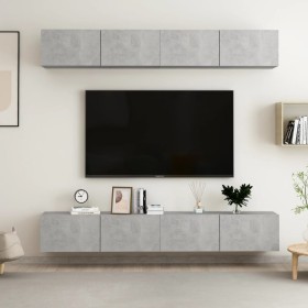 Living room furniture set 4 pieces concrete gray 100x30x30 cm by vidaXL, TV Furniture - Ref: Foro24-3079061, Price: 166,59 €,...