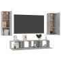 Set de muebles de salón 4 pzas madera ingeniería gris hormigón de vidaXL, Muebles TV - Ref: Foro24-3079064, Precio: 188,99 €,...