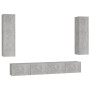 Set de muebles de salón 4 pzas madera ingeniería gris hormigón de vidaXL, Muebles TV - Ref: Foro24-3079065, Precio: 164,22 €,...