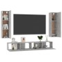 Set de muebles de salón 4 pzas madera ingeniería gris hormigón de vidaXL, Muebles TV - Ref: Foro24-3079065, Precio: 164,22 €,...