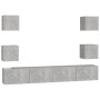 TV-Möbelset 6-teilig betongraues Sperrholz von vidaXL, TV-Möbel - Ref: Foro24-3079083, Preis: 169,04 €, Rabatt: %