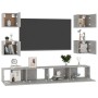 TV furniture set 6 pieces concrete gray plywood by vidaXL, TV Furniture - Ref: Foro24-3079083, Price: 169,04 €, Discount: %