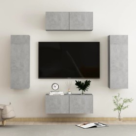 Living room furniture set 4 pieces concrete gray engineered wood by vidaXL, TV Furniture - Ref: Foro24-3079086, Price: 188,99...