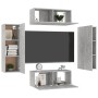 Set de muebles de salón 4 pzas madera ingeniería gris hormigón de vidaXL, Muebles TV - Ref: Foro24-3079086, Precio: 193,76 €,...