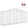 Gabion baskets 4 pcs arch shape iron 200x30x80/100 cm by vidaXL, Pots and planters - Ref: Foro24-3145411, Price: 262,99 €, Di...