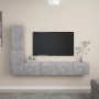 TV living room furniture set 4 pieces concrete gray engineered wood by vidaXL, TV Furniture - Ref: Foro24-3079094, Price: 153...